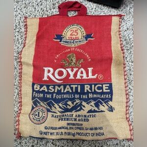 Royal Basmati Rice Burlap Tote Bag